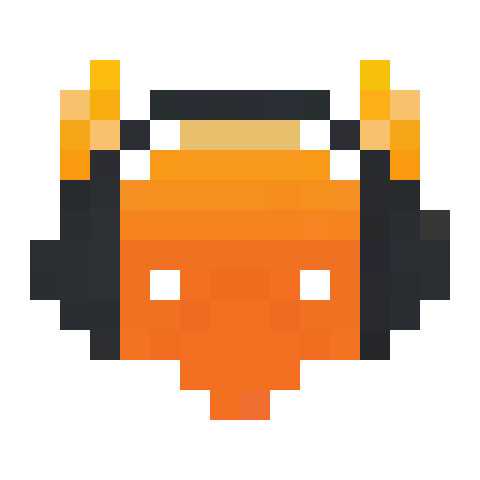 Botamusique Logo: a fox with two headphones, enjoying the music